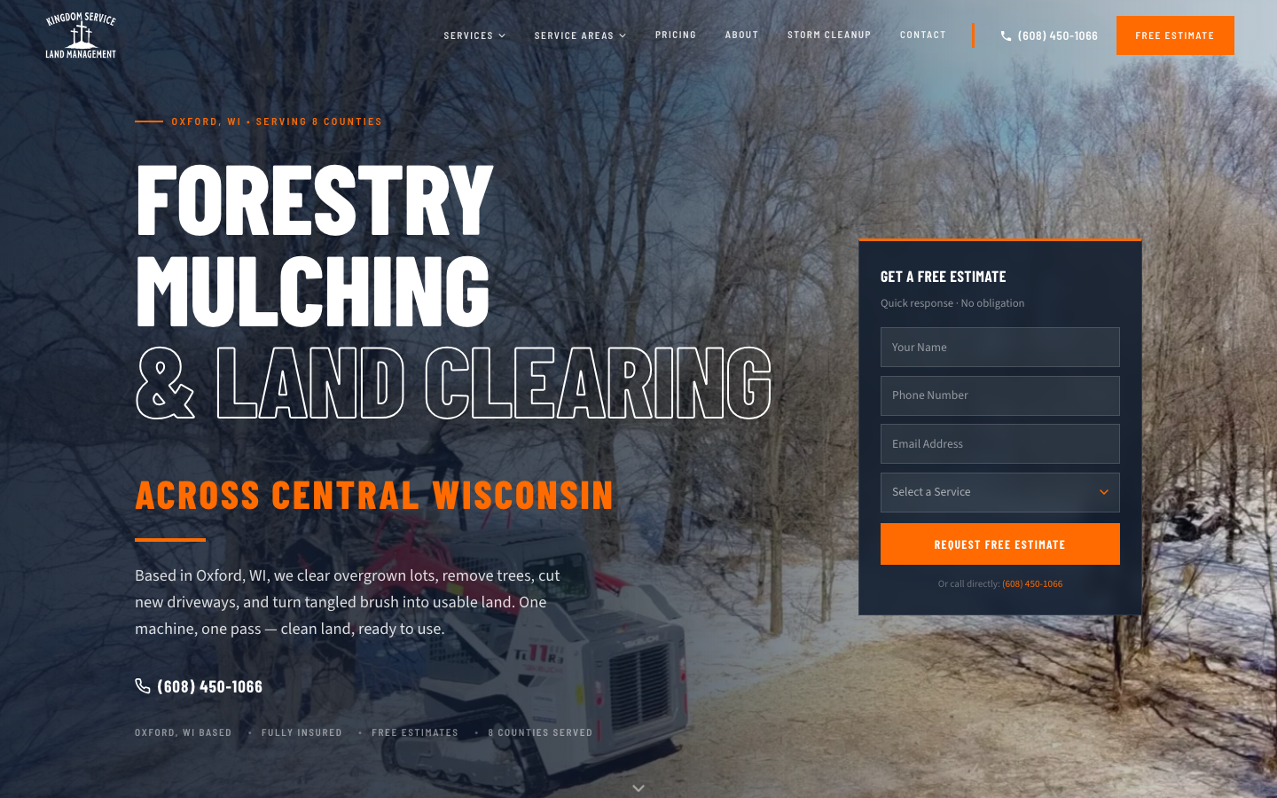 The Kingdom Service Land Management website, built by Brandloc